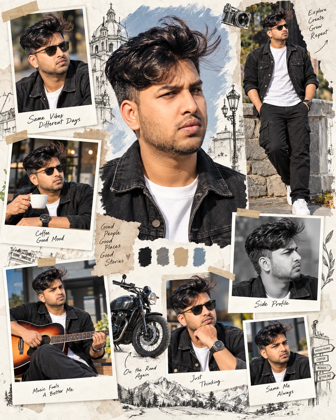 Character Design Sheet Editorial Portrait