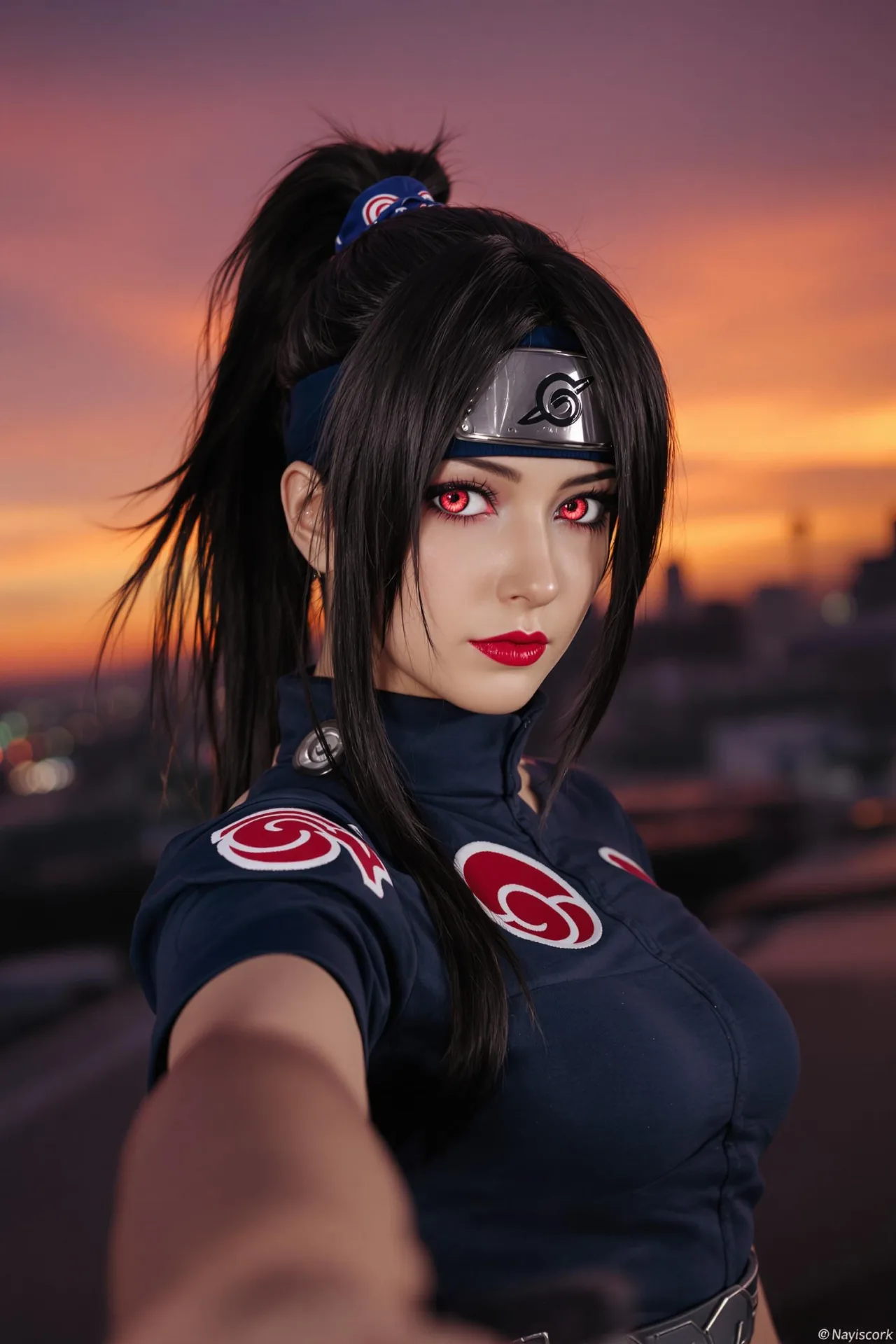 Epic Anime Cosplay Portrait with Sharingan Eyes