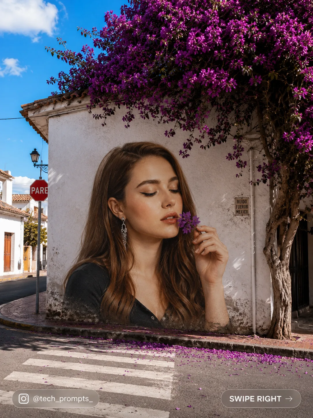 minimalist mural street portrait