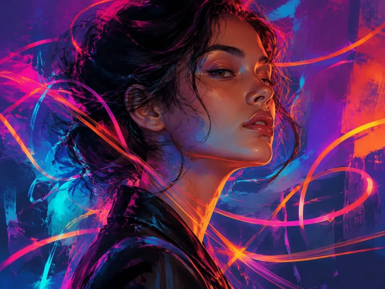 Neon Abstract Portrait