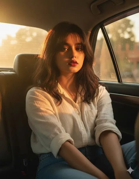 Golden Hour Car Ride Portrait