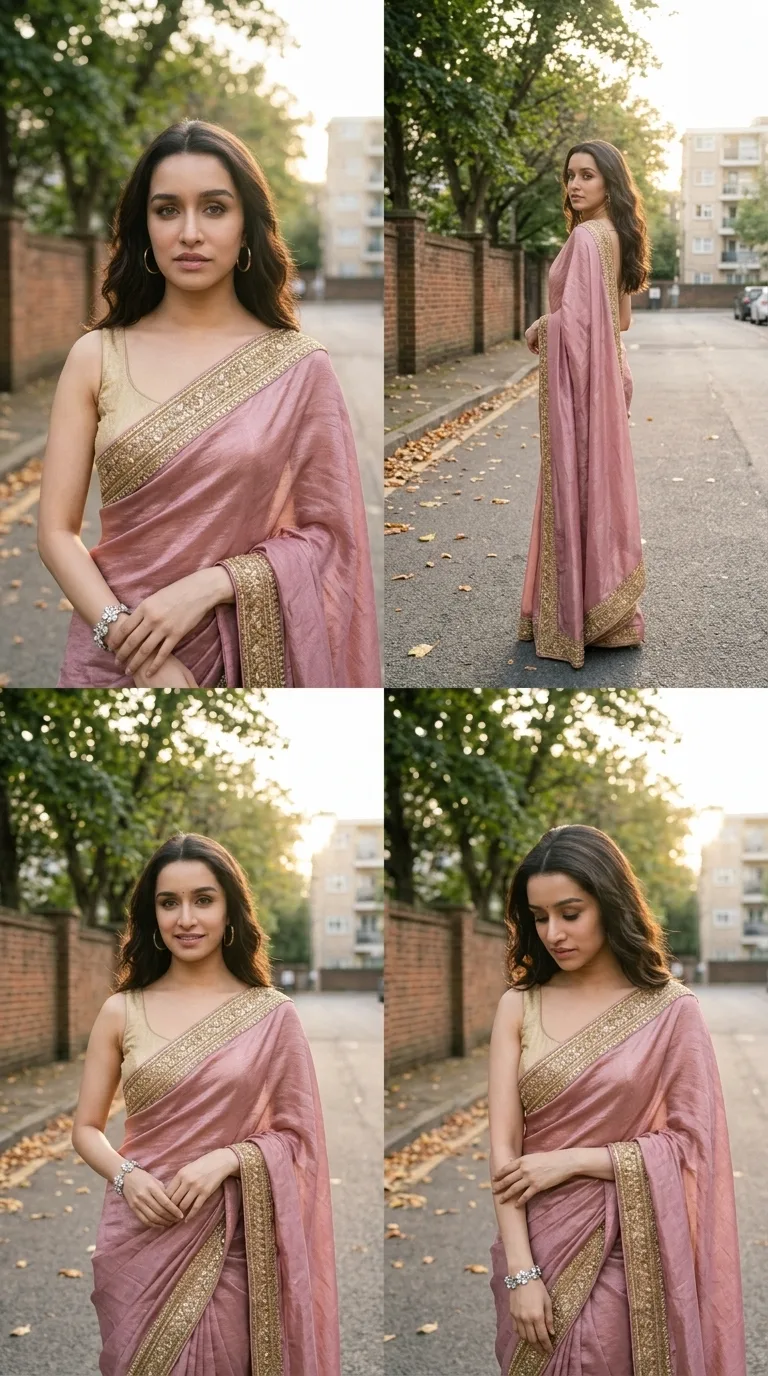 🌸📸 Soft Vintage Saree Portrait — Pinterest Aesthetic AI Photo Prompt