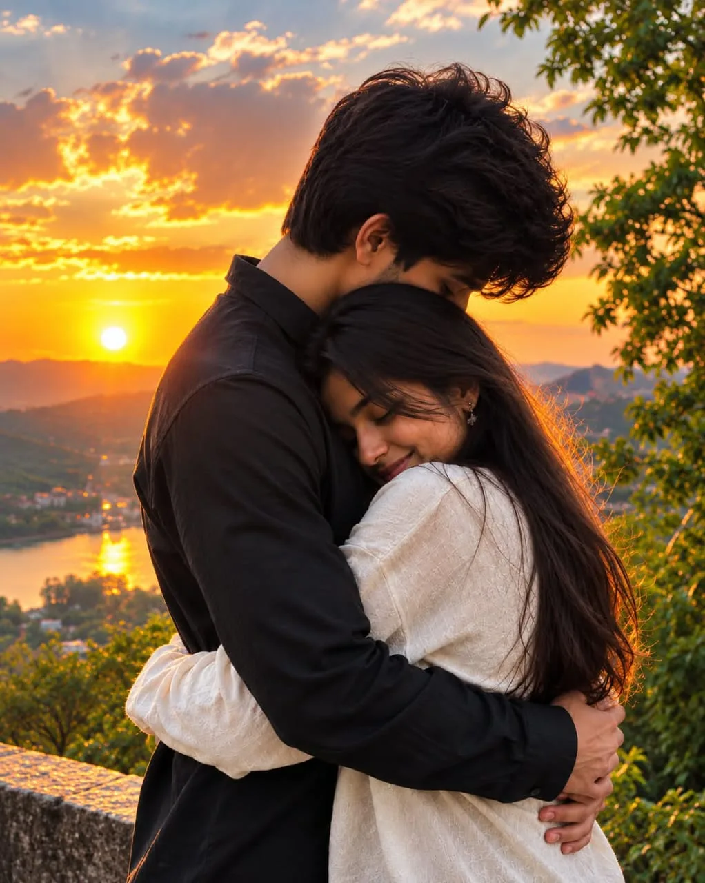 Romantic Sunset Embrace