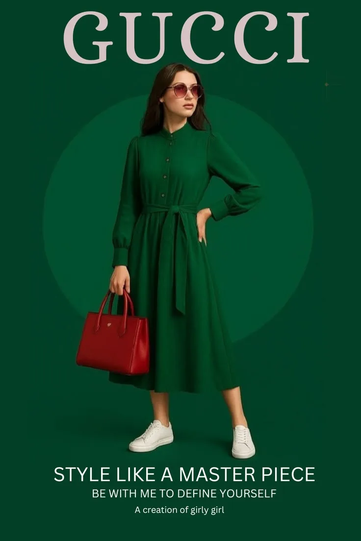 Luxury Emerald Green Fashion Editorial Poster