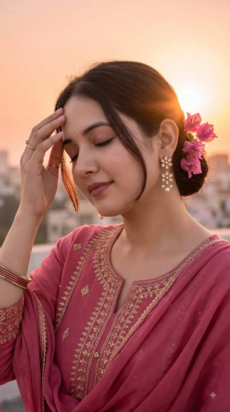 Golden Hour Pink Traditional Portrait