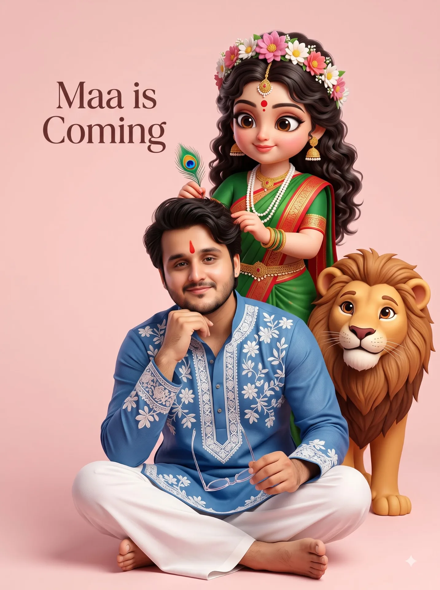 Navratri - Cute 3d CGI Durga Maa