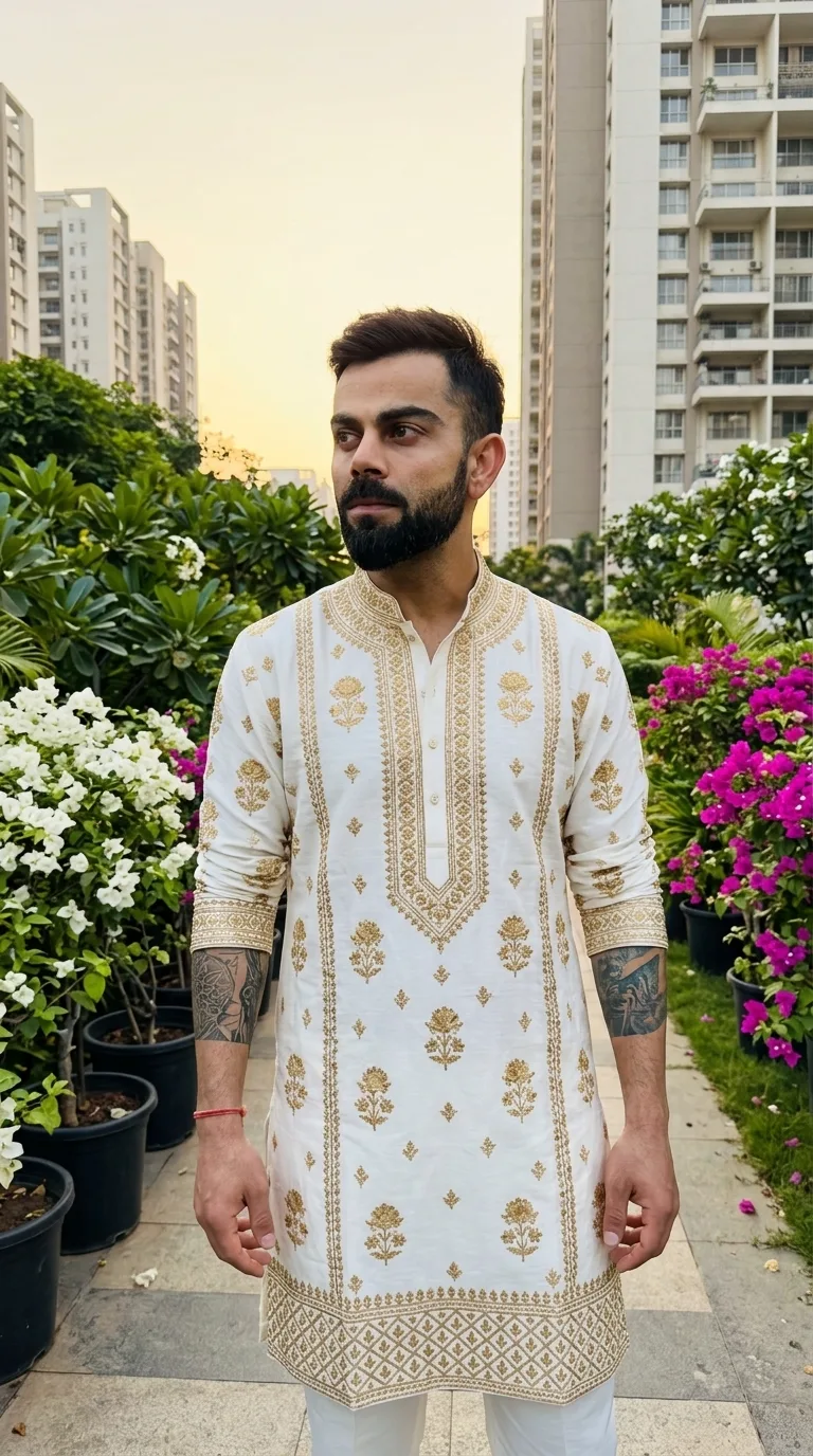ππ€ White Kurta Golden Hour Portrait Prompt | Instagram Aesthetic β¨