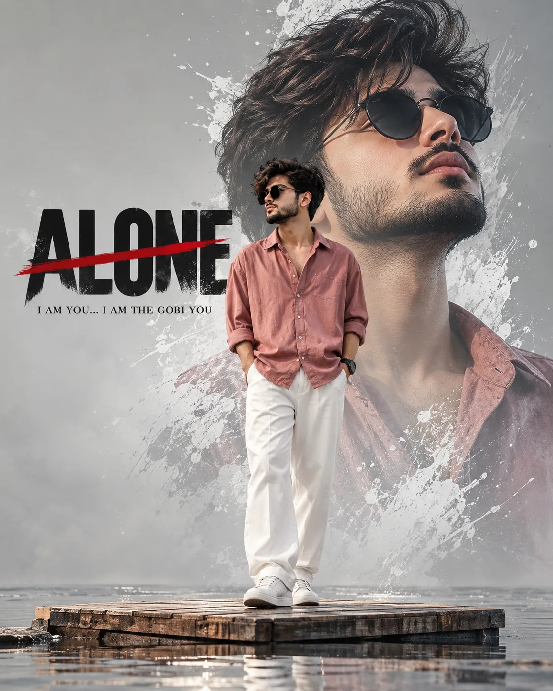 Ultra realistic cinematic portrait of a young alone boy