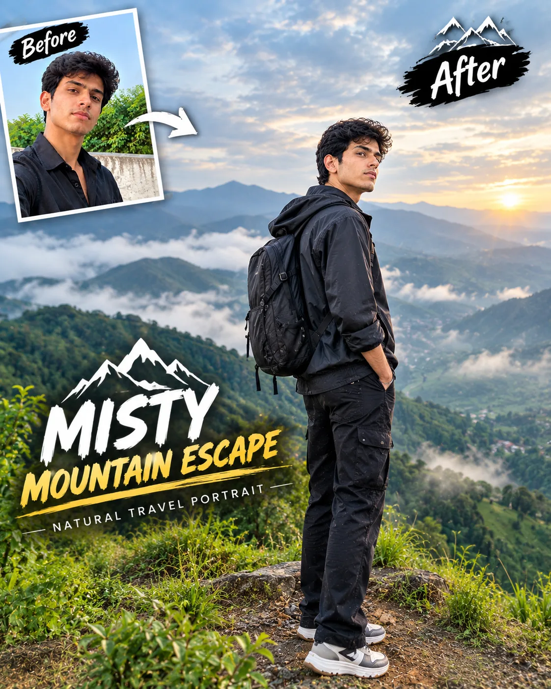 Misty Mountain Escape 🏔️ | Natural Travel Portrait
