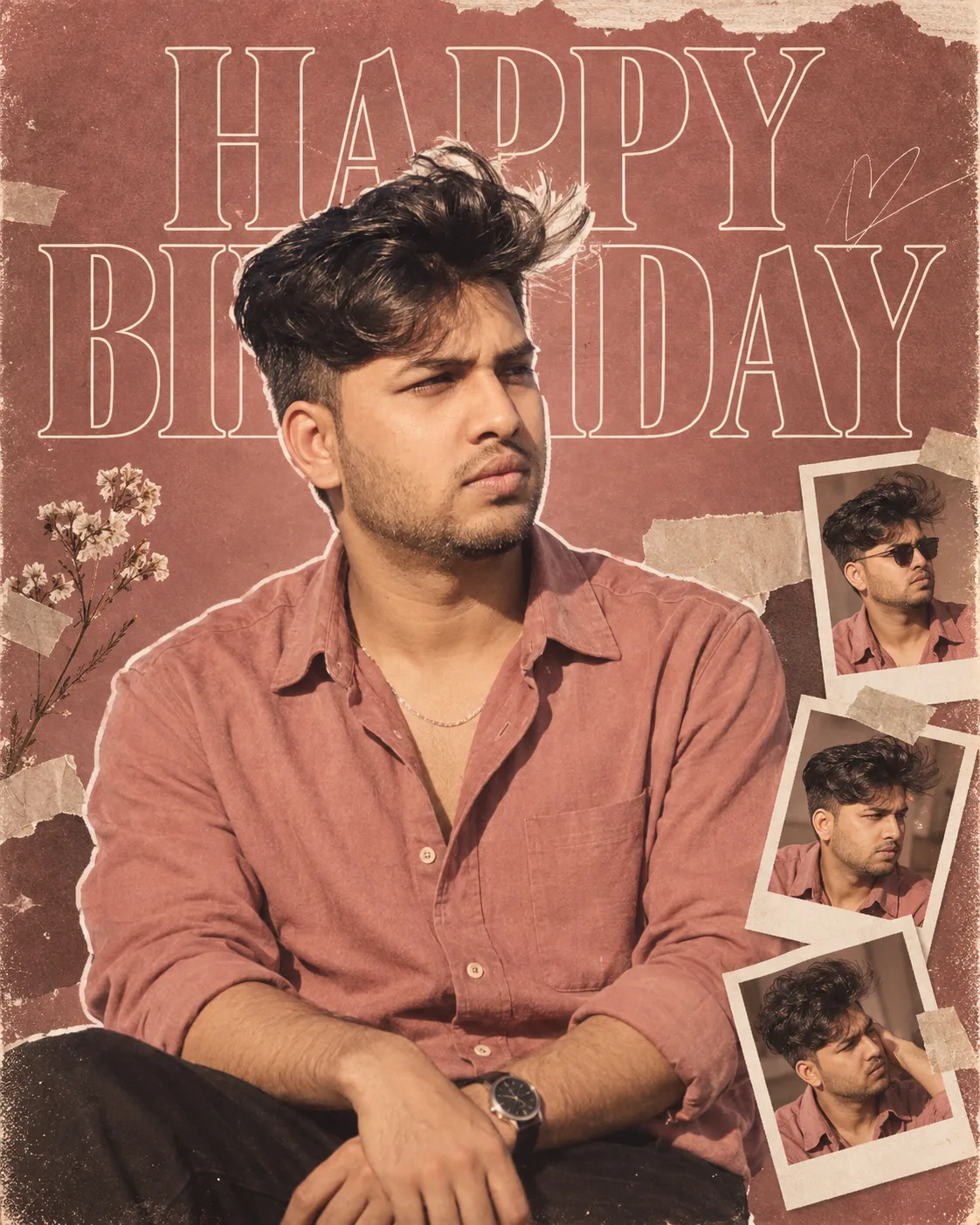 Birthday Boy Premium Editorial Portrait Collage