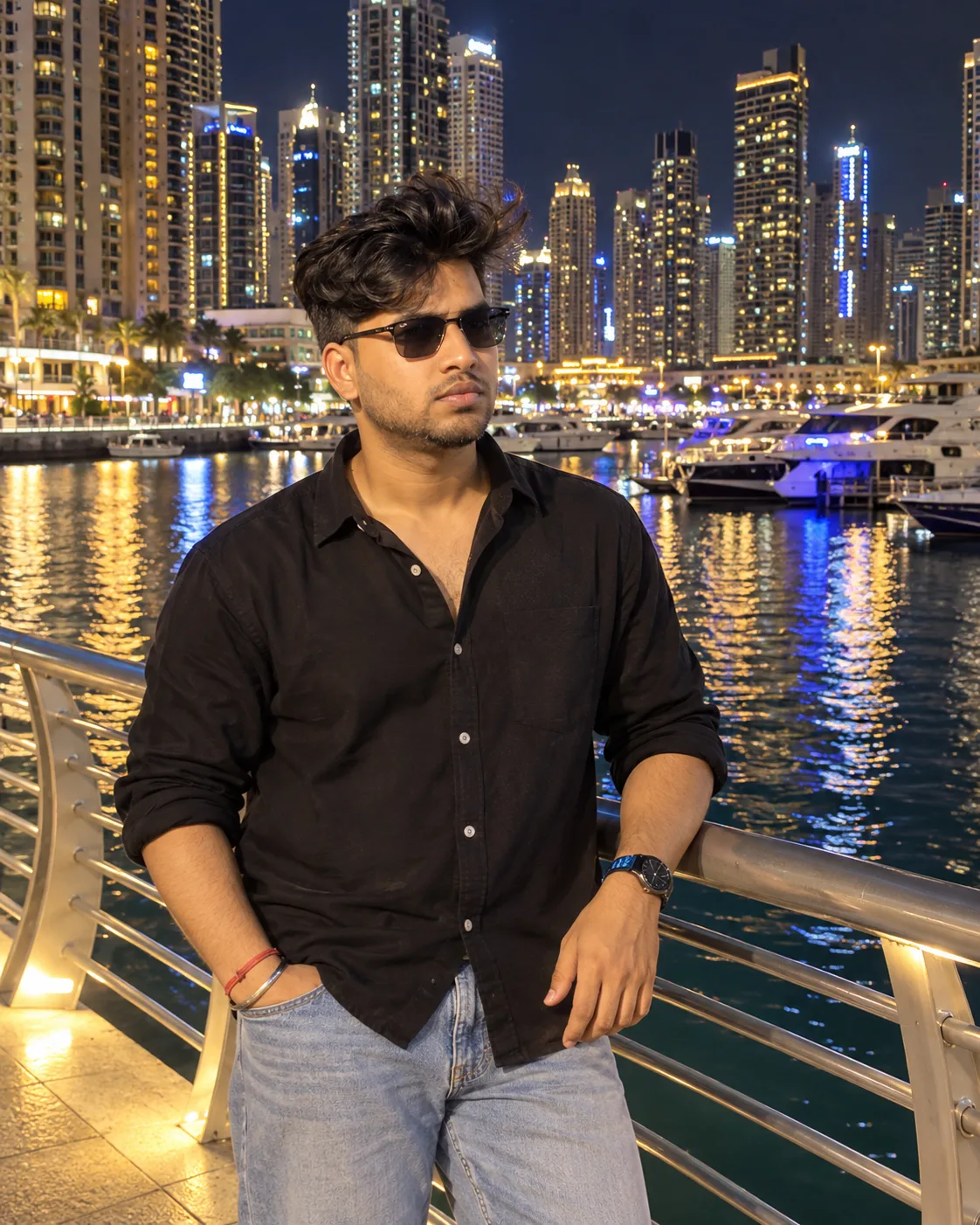 Dubai Night Marina Portrait