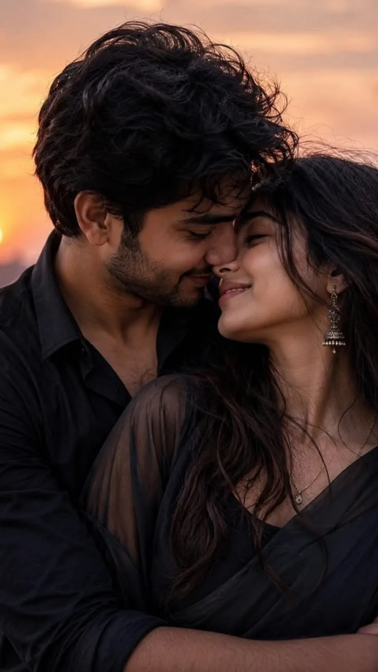 Sunset Embrace – Intimate Couple Portrait
