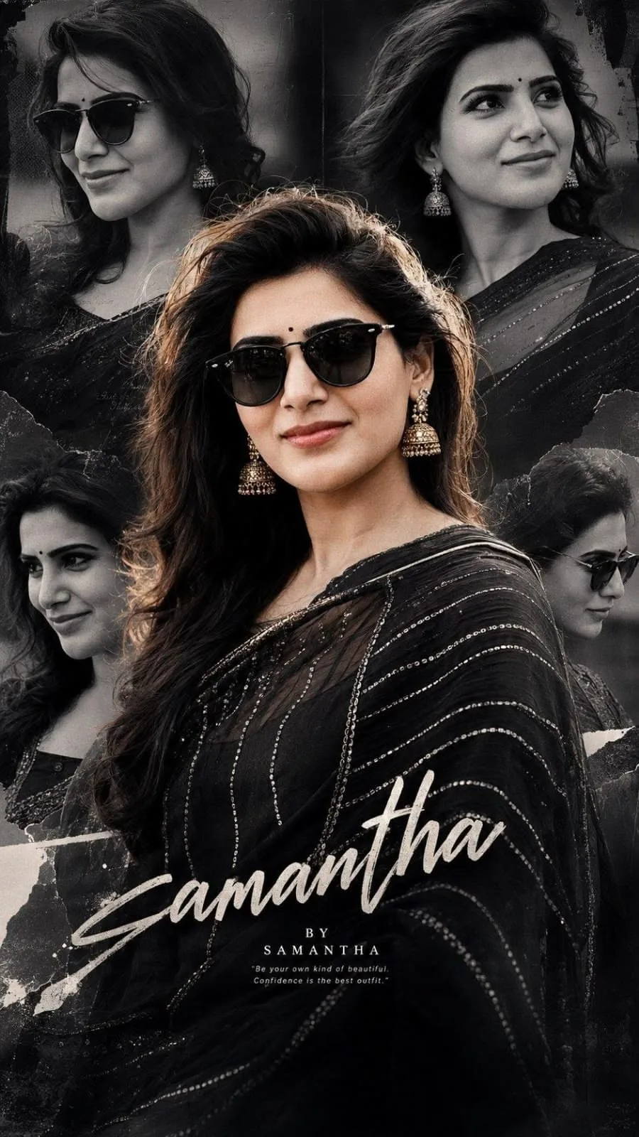Elegant Black & White Saree Portrait – Cinematic Editorial Style