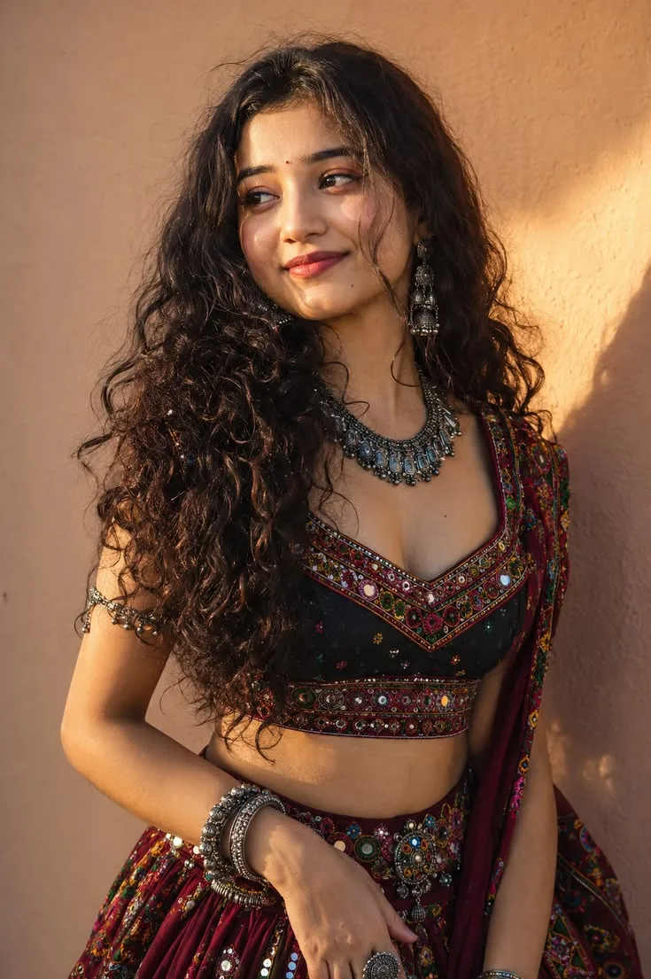 Boho Indian Ethnic Outfit Golden Hour Portrait 🌸🪷✨