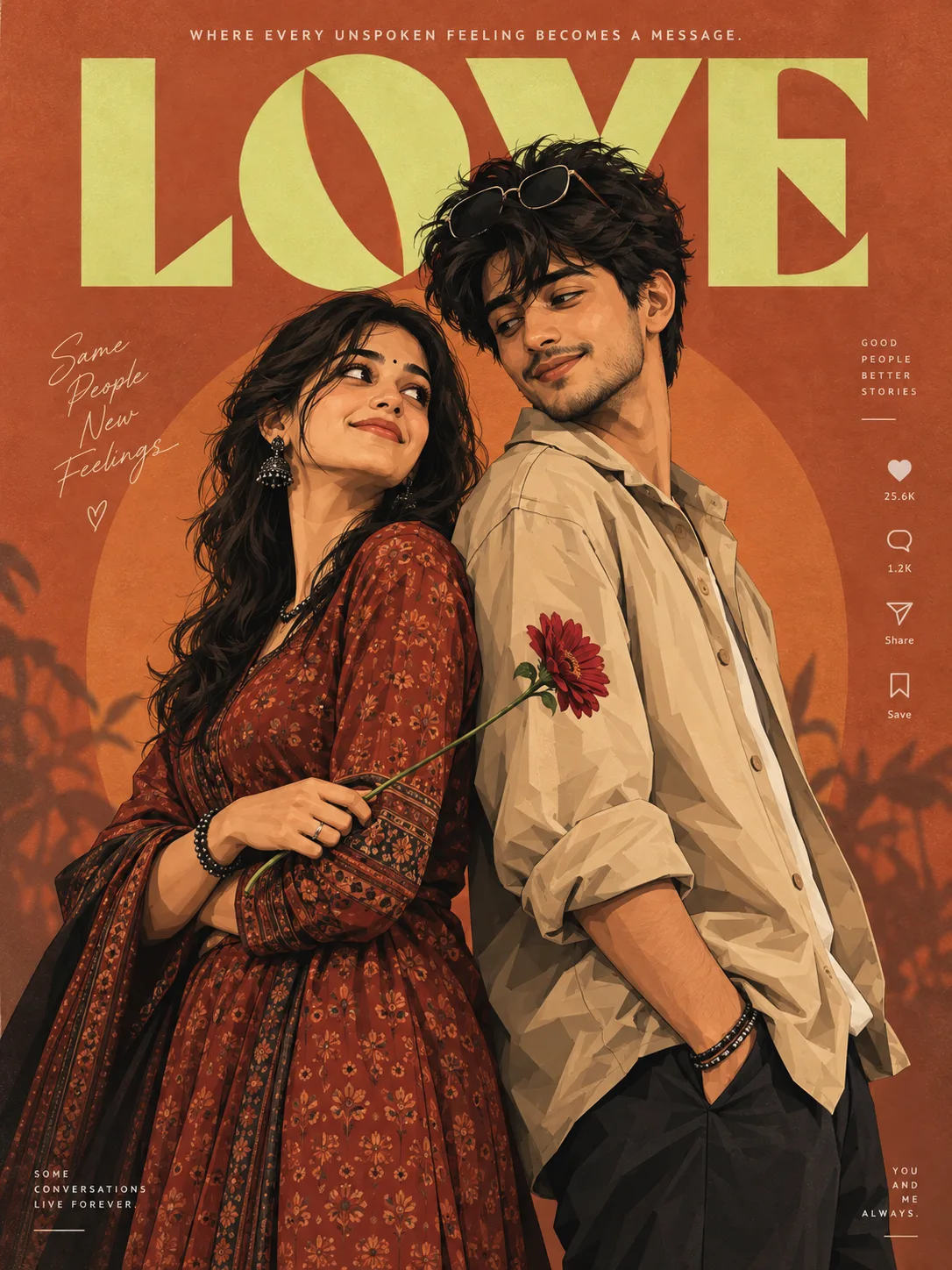 Ultra realistic cinematic portrait of a young romantic couple