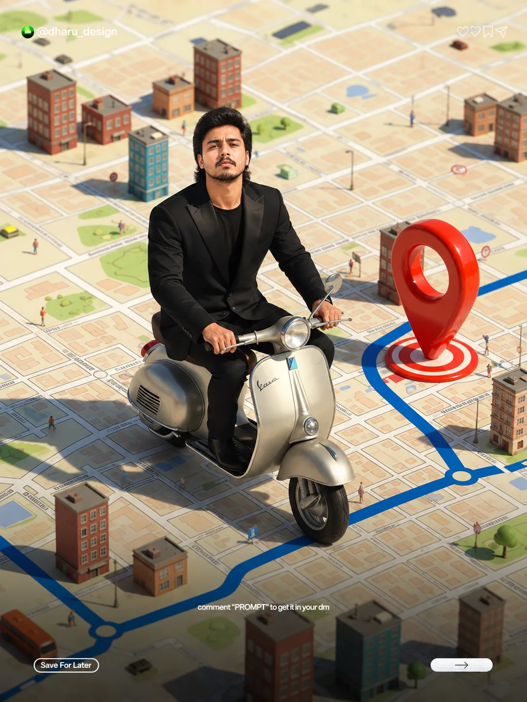 Miniature City Map Vespa Adventure