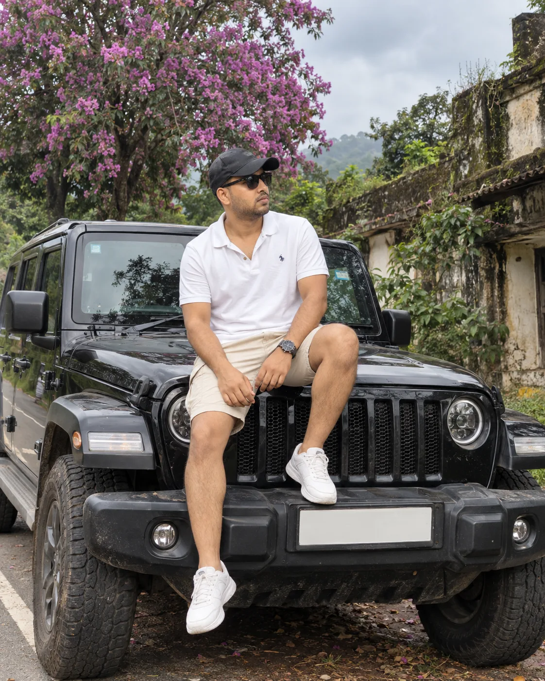 Jeep Under the Blossoms