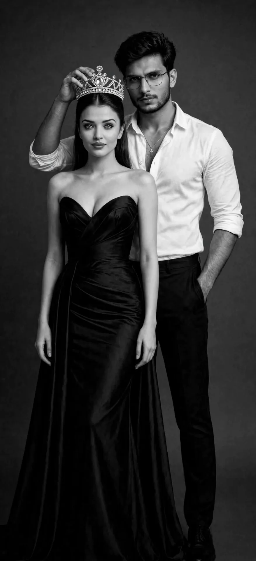 Royal Black & White Couple Coronation - Luxury Editorial