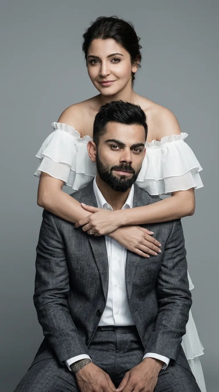 🤍✨ Elegant Couple Photography – Minimalist Studio Pre-Wedding Portrait