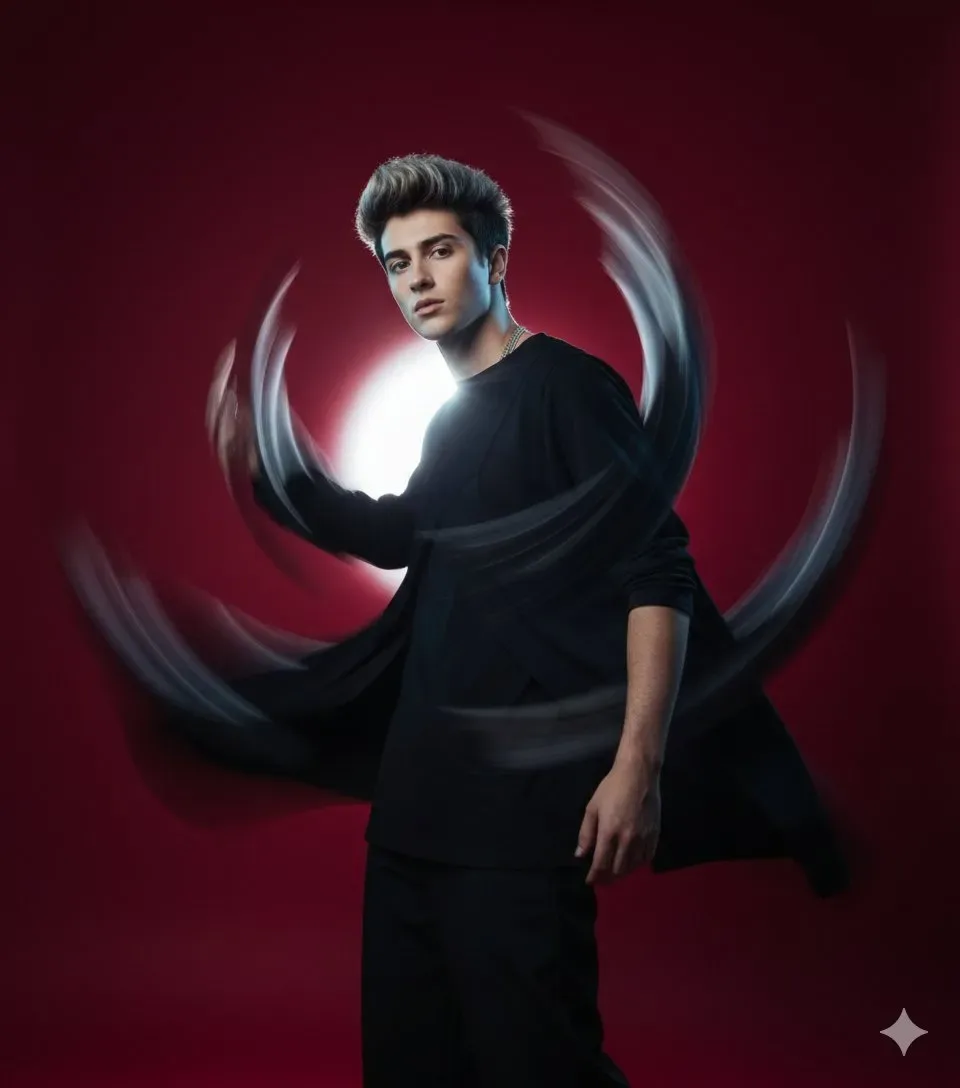High-fashion motion blur portrait