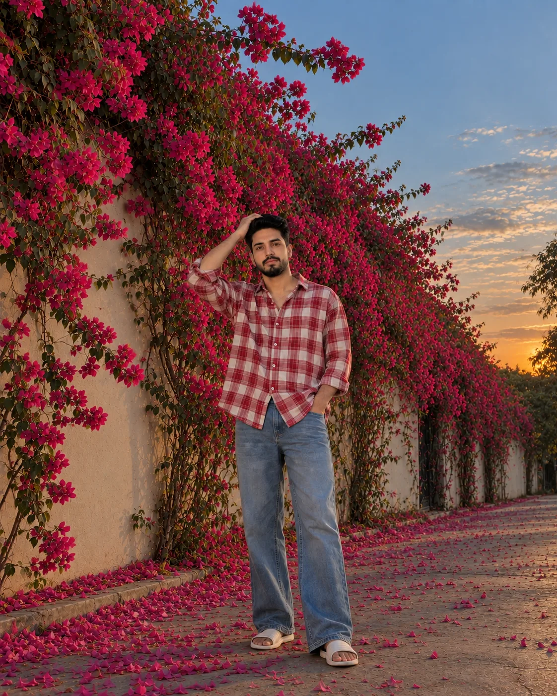 Bougainvillea Garden Golden Hour Portrait