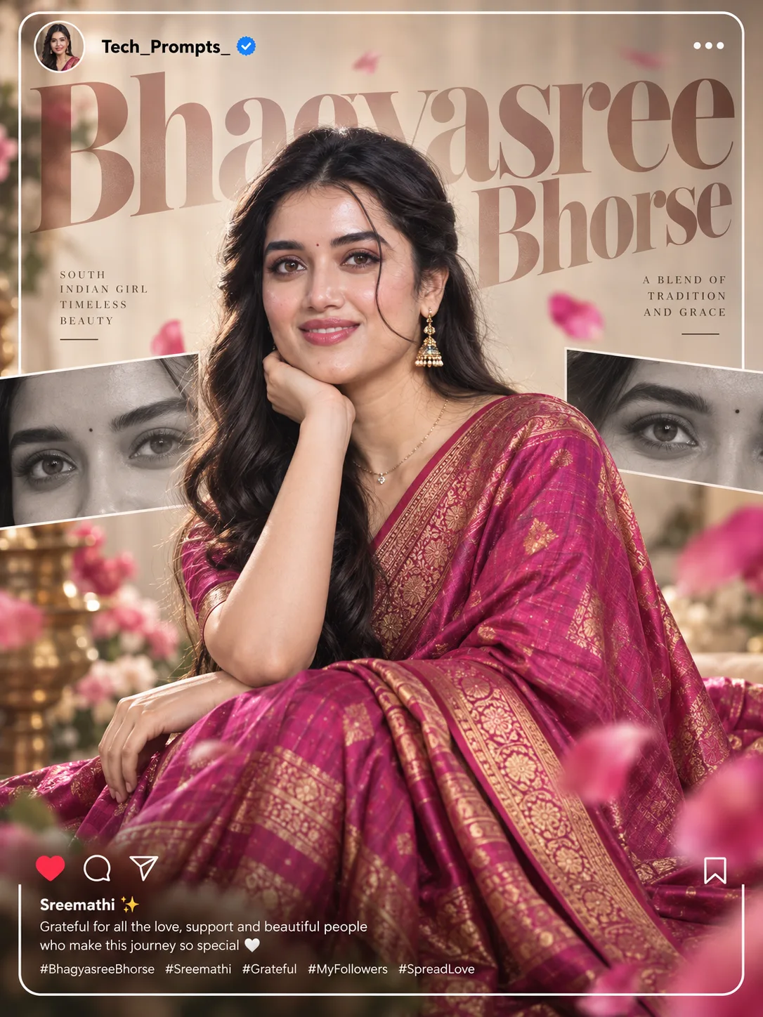 south indian fashion editorial poster